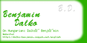 benjamin dalko business card